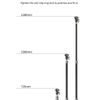 LanParte PMH-C3 supporto telescopico per fotocamere 360° e action cam per moto, 1,5 m, fissaggio a 3 punti, sistema a sgancio rapido