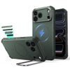 iPhone 17 Pro / 18 Pro vāciņš – ESR Cyber Armor Kickstand ar statīvu – zaļš