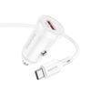 Borofone BZ18 polnilec za avto - USB - QC 3.0 18W z USB-C kablom, bela