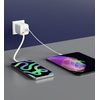 Swissten SlideCharge adapter s izvlačivim USB-C kabelom GaN 45W, 1x USB-A 18W, bijeli