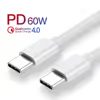 JP kabel USB-C na USB-C, PD60W, QC 4.0, 3A, 480Mb/s, bílý, 2 metry