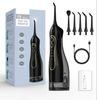 Bezprzewodowy irygator dentystyczny z zestawem końcówek, 4 tryby, zbiornik 300 ml, USB-C, czarny