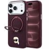 Karl Lagerfeld Leather Ring Stand 360 KC Pin MagSafe ümbris iPhone 17 Pro Max / 18 Pro Max – veininpunane