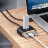 Baseus Square Adapter USB 4-in-1, schwarz, 1 m (CAHUB-AY01)