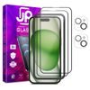 JP Full Pack, 2x 3D staklo sa aplikatorom + 2x staklo za leću, iPhone 15