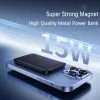Μεταλλικό Mini Magsafe Ασύρματο Power Bank, 10000mAh, Γρήγορη Φόρτιση, PD15W, Γκρι