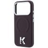 Karl Lagerfeld Grained Leather Embossed Ring MagSafe ümbris iPhone 17 Pro / 18 Pro – burgundia