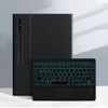 JP Magnetische Schutzhülle mit Bluetooth-Tastatur, Touchpad, Beleuchtung und Stylus-Halter für Samsung Galaxy Tab S8 Ultra / S9 Ultra / S10 Ultra - Schwarz