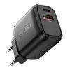 Tech-Protect NCA65W-GAN 2-Port Ladegerät mit GaN-Technologie - USB-C PD 65W / USB-A QC 3.0 - Schwarz