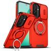 Camslide Stand Schutzhülle für Samsung Galaxy A27 - Integrierter Metallständer mit Kamera-Schiebeschutz - Rot