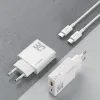 Dudao GaN Oplader 30W USB / USB-C + USB-C Kabel - A30EUT - Wit