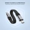FIXED Clip Cable USB-C - USB-C adatkábel karabinerrel, USB 3.2 Gen 2, 10Gb/s, 4K 60Hz, PD 240W, fekete