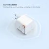FIXED GaN hálózati töltő, 2x USB-C, PD 3.0, 65W önbehúzódó kábellel, fehér