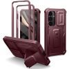 Dexnor 360 Kickstand Camprotector obal Samsung Galaxy S25 Plus, vínový