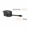 Swissten SlideCharge adapter sisseehitatud väljatõmmatava USB-C kaabliga GaN 30W 1x USB-A 18W – must