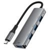 Acefast 4-in-1 Adapter (J15) - USB-C naar 4x USB 3.0 - 5 Gb/s - Plug & Play - Grijs