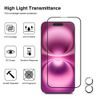JP Full Pack gehärteter Gläser, 2x 3D Glas mit Applikator + 2x Linsenglasschutz, iPhone 16