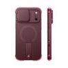 Husă Suritch AirBounce Bumper MagSafe Kickstand CamProtector, iPhone 17 Pro Max / 18 Pro Max, vișiniu