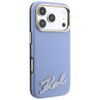 Karl Lagerfeld Grained Leather Resin Sign Logo MagSafe ümbris iPhone 17 Pro Max / 18 Pro Max – sinine