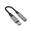 Alumínium adapter FIXED Link USB-C-ről 3,5 mm jack-re, űrszürke