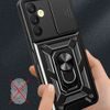 Samsung Galaxy A35 5G Hoesje - Tech-Protect CamShield Pro - met Camera Slider & 360° Ring Standaard - Zwart