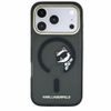 Karl Lagerfeld IML Peekaboo Print Case für iPhone 17 Pro / 18 Pro - MagSafe kompatibel mit Metallrahmen - Schwarz