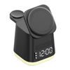 MagDock 6 Pro 6σε1 ασύρματος σταθμός φόρτισης με ρολόι και φωτισμό νυκτός για iOS και Android, μαύρο