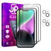 JP Full Pack Tvrdených skiel, 2x 3D sklo s aplikátorom + 2x sklo na šošovku, iPhone 14