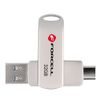 Forcell F-Data Metal Duo Pendrive 32GB (USB-A / USB-C), ασημί