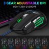Mouse Gaming RGB T-WOLF M1, 2400 DPI, 7 pulsanti, ergonomico, retroilluminato, USB