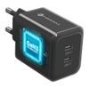 Forcell F-Energy GaN III Ladegerät - 2x USB-C 60W - mit USB-C auf USB-C Kabel - Schwarz
