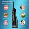 Bezprzewodowy irygator dentystyczny z zestawem końcówek, 4 tryby, zbiornik 300 ml, USB-C, czarny