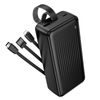 Borofone akupank BJ79B 30000mAh USB-A + USB-C ja Lightning kaablitega – must