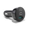 Joyroom auto punjač 70 W s 3 priključka, 2x USB-C, USB, crni (JR-CL26)