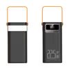 Powerbanka 80 000 mAh 120W PD + QC 4 USB + 2 kabeļi LED apgaismojums – melna