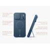 Husă Suritch AirBounce Bumper MagSafe cu Suport și Protecție Cameră, iPhone 17 Pro Max / 18 Pro Max, albastru deschis
