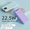 Powerbanka 20000mAh se 4 vestavěnými kabely, 2x USB-A, 1x USB-C, PD 22,5W, QC 3.0, LED displej, modrá
