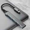 Dudao HUB A16T, 4 v 1, USB-C - 4x USB-A (3x USB2.0 / USB3.0), 6,3 cm, črn