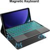 JP Magnetische Hülle mit Bluetooth-Tastatur, Touchpad, Beleuchtung und Stylus-Halter, S7 / S8 / S9 / S9 FE / S10 FE / S10 Lite / S11, schwarz