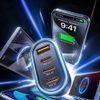 Lisen Nabíječka do auta s USB-C kabelem, USB, 3× USB-C, 101 W, 12 V–24 V, černá