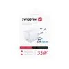 Swissten mini síťový adaptér GaN USB-C 33W power delivery, bílý