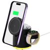 4σε1 Έξυπνος Ασύρματος Φορτιστής με LED Φωτισμό, Qi, Μαύρο