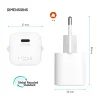 FIXED Mini USB-C hálózati töltő, PD 20W, fehér