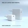FIXED Mini GaN hálózati töltő, USB-C, PD 65W USB-C - USB-C kábellel, 2 m, fehér