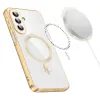 Tech-Protect MagFlex MagSafe Hülle für Samsung Galaxy A27 5G - Magnetische Schutzhülle mit transparenter Rückseite - Glänzend Gold