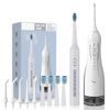 Set spazzolino elettrico sonico e idropulsore dentale wireless 2in1, bianco
