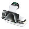FoldCharge Clock 5 Pro Αναδιπλούμενος 5 σε 1 ασύρματος σταθμός φόρτισης με ρολόι και φωτιστικό νυκτός, λευκό