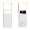 Външна батерия 80 000 mAh, 120W PD + QC, 4 USB + 2 кабела, LED светлина, бяла