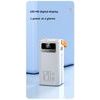 Powerbank 80.000 mAh, 120W PD + QC, 4 USB + 2 Kabel, LED-Licht, weiß