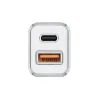 Forcell adaptér do auta, USB 3.0 + USB-C Quick Charging + Power Delivery PD20W, 4A, CC-QCPD01, biely
